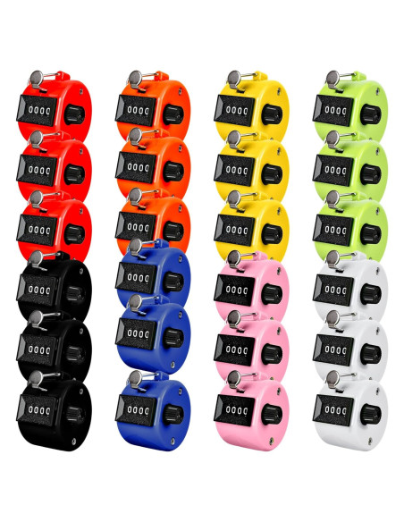 24 Pcs Contador Manual de Tally Norcoin 4 Dígitos Multicolor