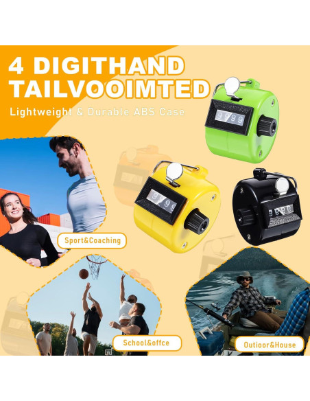 16 Contadores de Clicker de Mano JOUTYFOR 4 Dígitos Coloridos