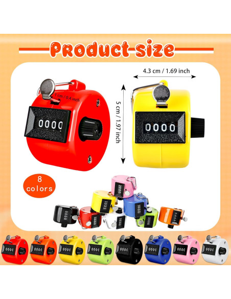 24 Pcs Contador Manual de Tally Norcoin 4 Dígitos Multicolor