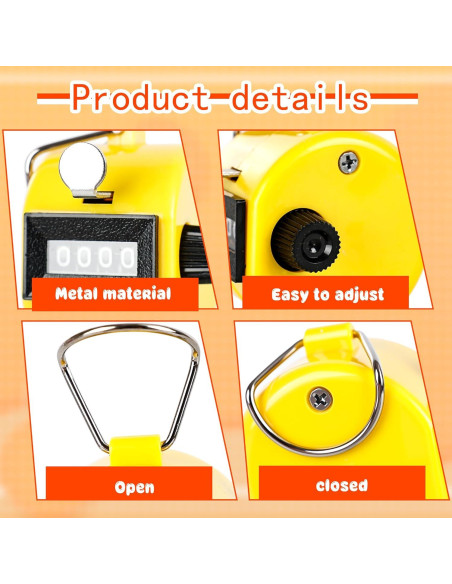 24 Pcs Contador Manual de Tally Norcoin 4 Dígitos Multicolor