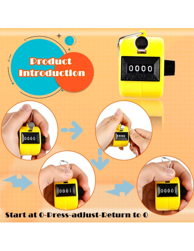 24 Pcs Contador Manual de Tally Norcoin 4 Dígitos Multicolor