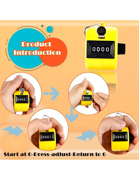 24 Pcs Contador Manual de Tally Norcoin 4 Dígitos Multicolor