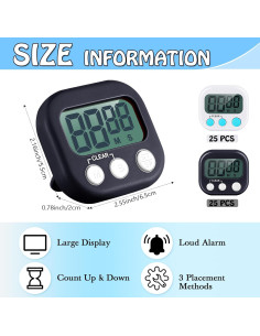 Temporizador Digital de Cocina Xuhal - 50 Piezas Magnéticos 2
