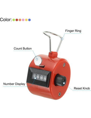 Contador Clicker Mecánico PATIKIL 12 Pcs 4 Dígitos Multicolor