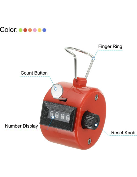 Contador Clicker Mecánico PATIKIL 12 Pcs 4 Dígitos Multicolor