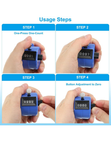 Contador Clicker Mecánico PATIKIL 12 Pcs 4 Dígitos Multicolor