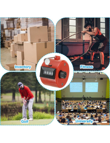 Contador Clicker Mecánico PATIKIL 12 Pcs 4 Dígitos Multicolor