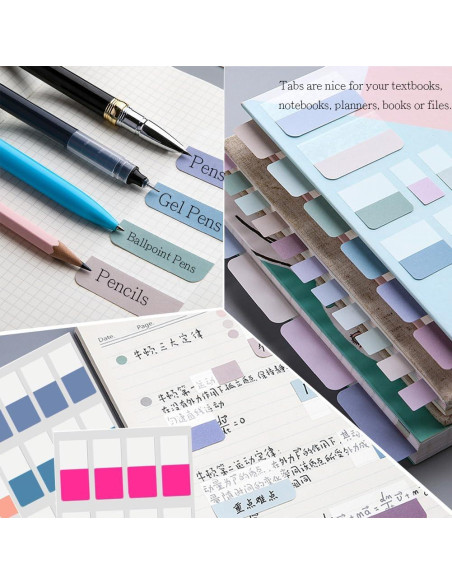 Pestañas Adhesivas de Índice TuNan 720 Piezas 1.27 cm 18 Colores