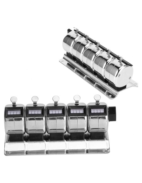 Contador Manual Mecánico de Mano Garosa 4 Dígitos Acero Inoxidable