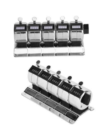 Contador Manual Mecánico de Mano Garosa 4 Dígitos Acero Inoxidable