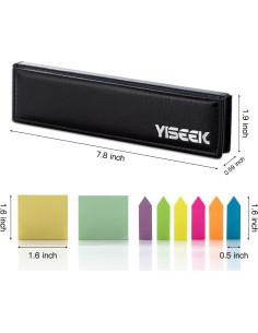 Juego de Notas Adhesivas YISEEK 1280 Pcs con Caja Negra 2