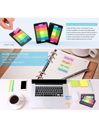 600 Piezas Marcadores de Página Neón Onwon, 5 Colores