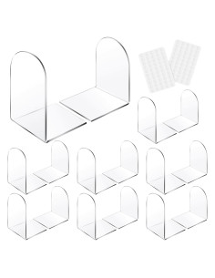 Soportes de Libros Acrílicos Leinuosen 16 Pcs Transparente