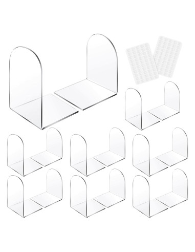 Soportes de Libros Acrílicos Leinuosen 16 Pcs Transparente