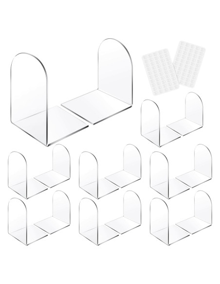 Soportes de Libros Acrílicos Leinuosen 16 Pcs Transparente