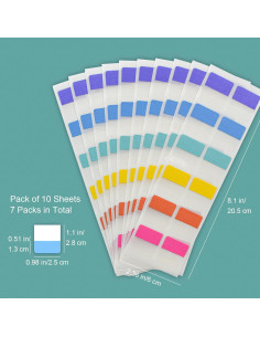 Pestañas Adhesivas Índice a Granel VANRA 840 Piezas 2.54 cm 2