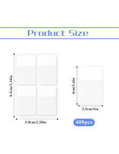 400 Etiquetas Adhesivas Reposicionables KALIONE 4.06x2.54 cm Blancas 2