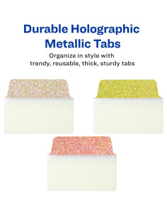 Pestañas Reposicionables Avery Luxe 18 Unidades Holográficas 2