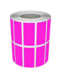 Etiquetas Adhesivas Rectangulares Royal Green 25mmx10mm Rosa Neón - 1400 Unidades