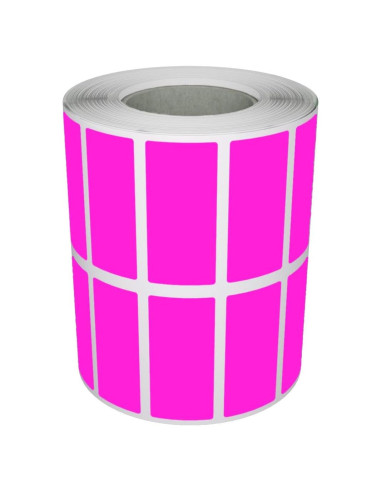 Etiquetas Adhesivas Rectangulares Royal Green 25mmx10mm Rosa Neón - 1400 Unidades