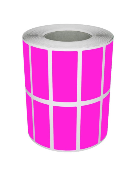Etiquetas Adhesivas Rectangulares Royal Green 25mmx10mm Rosa Neón - 1400 Unidades