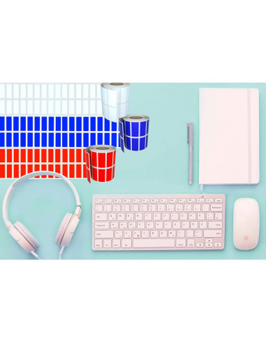 Etiquetas Adhesivas Rectangulares Royal Green 25mmx10mm Rosa Neón - 1400 Unidades