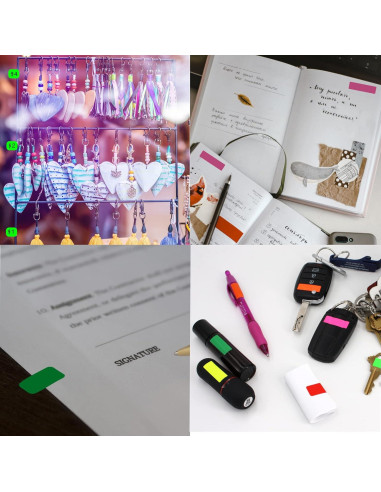 Etiquetas Adhesivas Rectangulares Royal Green 25mmx10mm Rosa Neón - 1400 Unidades