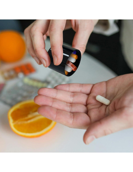 2 Contenedores de Pastillas Portátiles Aluminio 15ml Llavero