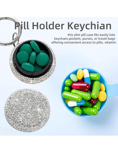 Organizador de Pastillas Portátil EveryBling Rosa 4.3 cm