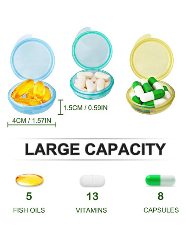 Estuche Portátil para Pastillas ZHENYU 6 Pcs Colorido