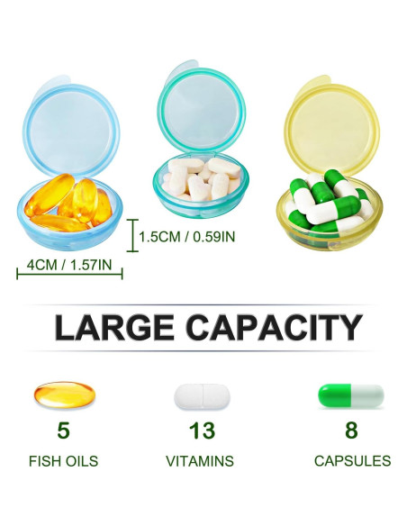 Estuche Portátil para Pastillas ZHENYU 6 Pcs Colorido