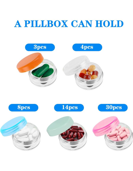 Organizador de Pastillas de Viaje ElevateTech - 5 Pcs Mini Caja