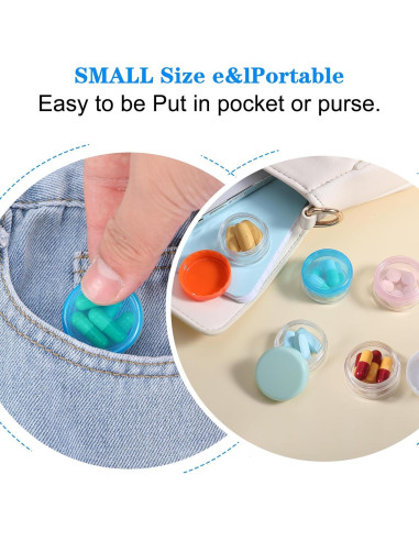 Organizador de Pastillas de Viaje ElevateTech - 5 Pcs Mini Caja