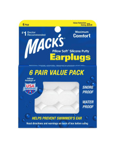 Tapones para Oídos de Silicona Mack's - 6 Pares, Impermeables