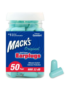 Tapones para oídos Mack 50 pares espuma suave 33dB NRR