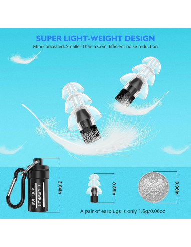 Tapones para oídos Mavoslg SA-2-6, silicona reutilizables 30dB