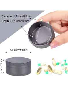 Caja de Pastillas Metálica SOBAHIDO Mediana Impermeable Gris 2