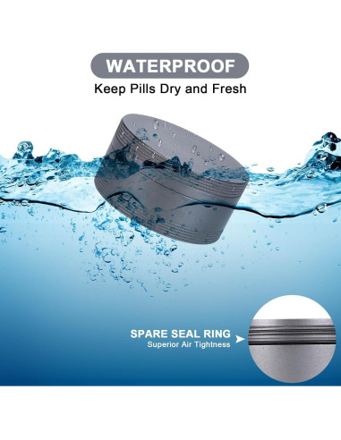 Caja de Pastillas Metálica SOBAHIDO Mediana Impermeable Gris