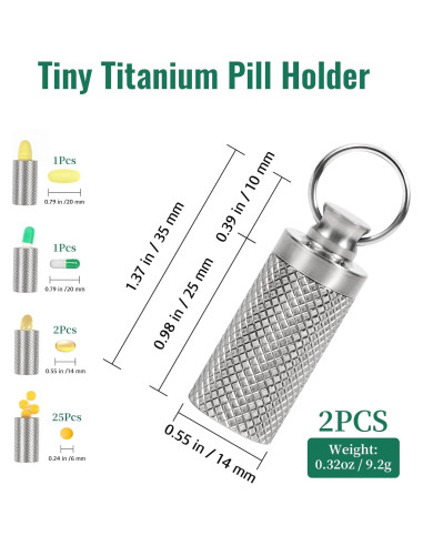 Contenedor de Pastillas Portátil TISKY de Titanio a Prueba de Agua