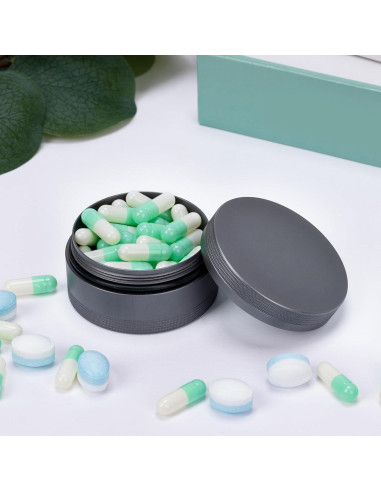 Caja de Pastillas Metálica SOBAHIDO Mediana Impermeable Gris