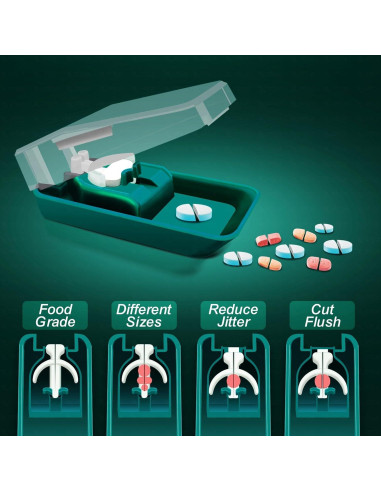 Cortador de Tabletas OTICA HEALTHCARE, Acero Inoxidable, Viaje