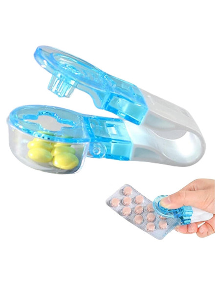 Dispensador de Pastillas Portátil Azul Junfamilee - Cortador y Almacenamiento Dispensador de Pastillas Portátil Azul Junfamilee - Cortador y Almacenamiento