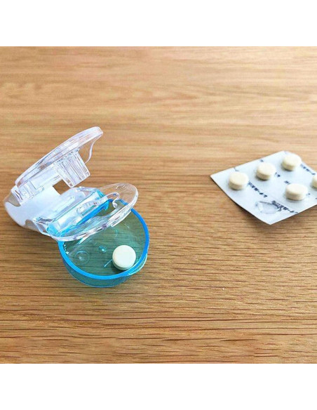 Dispensador de Pastillas Portátil Azul Junfamilee - Cortador y Almacenamiento Dispensador de Pastillas Portátil Azul Junfamilee - Cortador y Almacenamiento