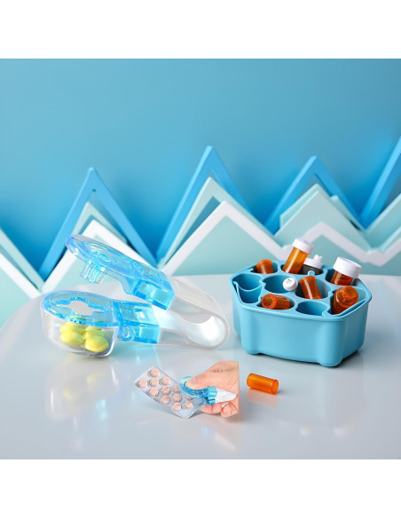 Dispensador de Pastillas Portátil Azul Junfamilee - Cortador y Almacenamiento Dispensador de Pastillas Portátil Azul Junfamilee - Cortador y Almacenamiento