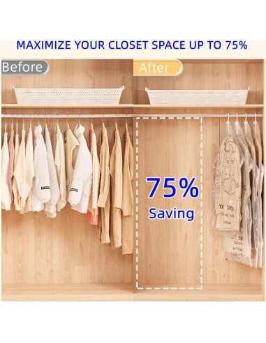 Bolsas de Almacenamiento al Vacío SunHorde 6 Pcs 135x70 cm