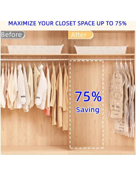 Bolsas de Almacenamiento al Vacío SunHorde 6 Pcs 135x70 cm