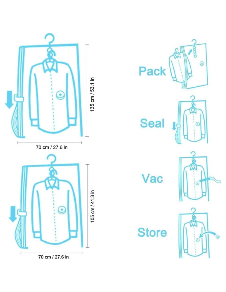 Bolsas de Almacenamiento al Vacío SunHorde 6 Pcs 135x70 cm