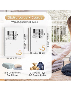 Bolsas de Almacenamiento al Vacío TAILI 10 Combo Transparente 2