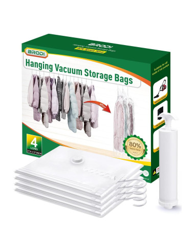 Bolsas de Almacenamiento al Vacío Colgantes Brodi 4 Pzas 70x145cm