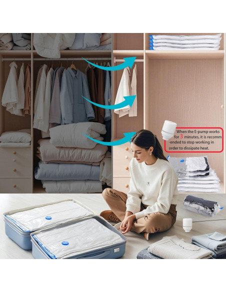 Bolsas de Almacenamiento al Vacío Besslly 20 Piezas Azul